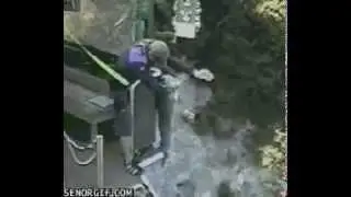 Guy pushes girl off cliff