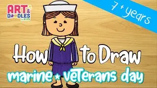How to draw a MARINE soldier  for veterans day