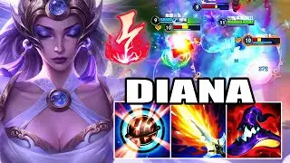 WILD RIFT DIANA MID GAMEPLAY | 14KILLs - RUNE : Electrocute