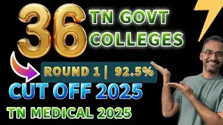 Round 1 Cut off for 36 Government Medical Colleges in Tamilnadu #tnmedicalselection2025 