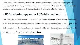 EVALUATION PARAMETERS  FOR TABLETS PART 2