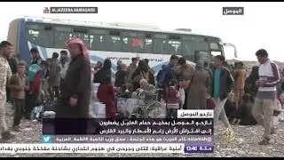نازحو الموصل بمخيم حمام العليل يضطرون إلى افتراش الأرض رغم الأمطار والبرد
