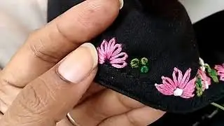 Simple embroidery neck design 