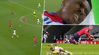 FOUR ON ONE! Presnel Kimpembe makes one of the best last-ditch tackles you will ever see!
