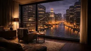 Late Night Rain &ndash; Rainy Night Jazz in Chicago | Smooth Sax & Piano by the River