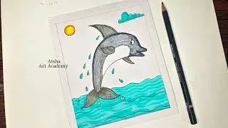 How to draw a dolphin for kids and beginners #dolphin #drawing
