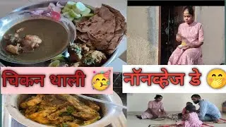 संडे स्पेशल बेत🥳पूर्ण दिवस नॉनव्हेज खाल्लं🥰सईची मस्ती आणि बोलणं😂 #chickencurry #gavranchicken #volg