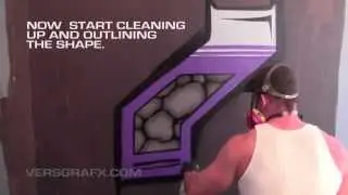 GRAFFITI - How to paint rocks in piece.  VERSGRAFX.COM