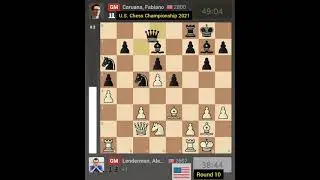 Fabiano Caruana Vs Alex Lenderman | U.S. Chess Championship 2021 | R 10 @ChessTricksPuzzles
