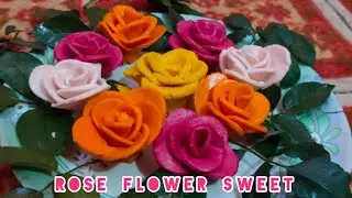 Rose Flower Sweet | Rose sweet recipe | 3 ingredient recipe | Easy rose sweet recipe at home |