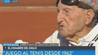 Tiene 100 años y juega al tenis 3 veces por semana