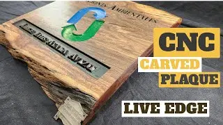 CNC Carved Live Edge Plaque.