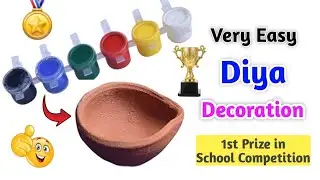 Very Easy Diya decoration Idea / Diwali decoration Ideas/ Diya decoration for diwali / Diya Painting