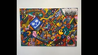 Almost Done My Large Chaotic Oil Painting - Adding Depth To My Abstract Art | Art Process Livestream