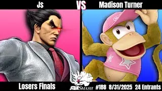 RVA Smash 188 | J$ (Kazuya) vs Madison Turner (Diddy Kong) | LOSERS FINALS | 24 Entrants | SSBU
