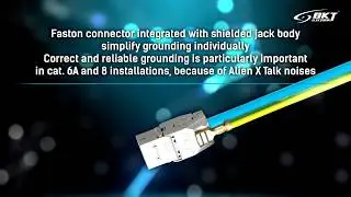 Faston connector integrated with shielded jack body simplify grounding individually.