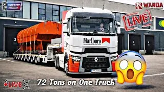 72 Tons on One Truck 😱 | Extreme Heavy Haulage. Truckers of Europe 3 Live streaming.