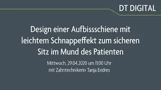 Design einer Aufbissschiene mit leichtem Schnappeffekt zum sicheren Sitz im Mund des Patienten