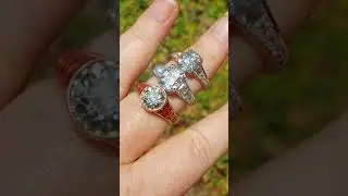 French Cut Classique Moissanite Engagement Rings with OEC, OMC and Antique Asscher Center Stones