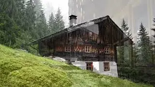 ASMR Pioggia Rilassante | Casa di Legno Isolata in Montagna 