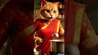 😾🍲 Desi Housewife Cat Angry Talk | Indian Kitchen Reality 😂 #shorts