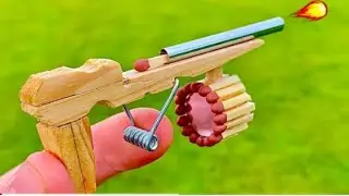 DIY Mini Toy Gun Invention: Shoots Rubber Bands 20 Feet! Easy Build in Under 10 Minutes