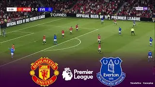 MANCHESTER UNITED vs EVERTON Live | Premier League | 24 November 2025 | Simulation PES 2021 Gameplay