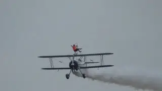 Dave Dacy and Wingwalker Tony Kazian at the 2013 Battle Creek Field of Flight and Balloon Festival