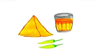 Chai Samosa Love Drawing ☕🥟 | Easy Drawing for Tea Lovers | Trending Art & Craft Ideas