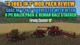 FS17 - Case IH 2 in 1 Harvester & 6 Pc Baler Pack With Reman Bale Stacker 
