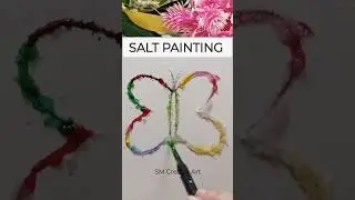 Salt Art (How to Butterfly Paint with Salt and Glue) #shorts #trending #saltart #craft
