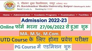 pt ravishankar university raipur // Admissin  Notification 2022 @IBC24InNews @cguniversity3896