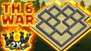 MELHOR LAYOUT GUERRA CV6 COM DUAS DEFESAS A&Eacute;REAS &ndash; BEST TH6 WAR BASE 2X AIR DEFENSE - CLASH OF CLANS
