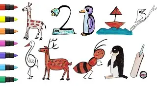 Numbers Drawing | Draw Using numbers 1-9 | Number Drawing for kids