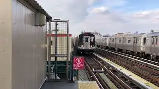 R160 Queens Bound (J) Local Train Entering Gates Avenue