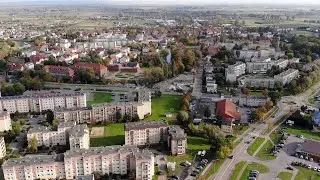 Nowy Dwór Gdański z lotu ptaka - październik 2020