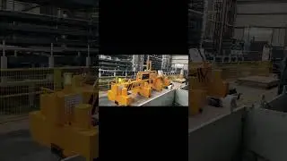 Testing of our magnetic lifting beam. #lifting #magnets #steel#beam #plate