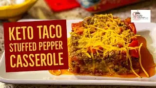 Keto Taco Stuffed Pepper Casserole #KetoCasseroles #LowCarbCasseroles #EasyKetoRecipes