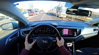City Car Driving Sunny Day After Rain Relaxing POV Car Driving Experience