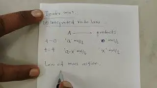 Integrated Rate of Law First order reaction 