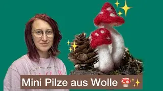 Miniaturwelt: Kleine Fliegenpilze auf Baumrinde 🍄✨ (ASMR Filzen)