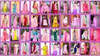 Baby Pink Colour Combination Dresses | Latest Baby Pink Color Contrast Punjabi Suit | पिंक सूट