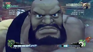 Blanka v Zangief (NXCALE v N0o088name) Gran Master Level Fight: Street Fighter IV PS3