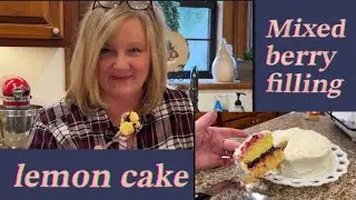 Lemon Cake with Mixed Berry Filling & Cream Cheese Frosting