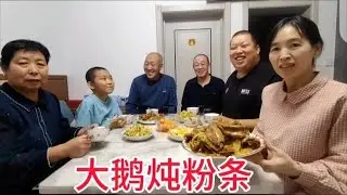 自家养的大鹅炖半只，再放点东北土豆粉那是贼香，嘎嘎解馋！ #记录真实生活 #日常vlog #东北菜