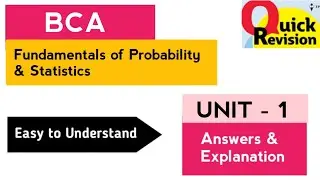 Fundamentals of Probability & Statistics UNIT 1 Quick Revision 2025 BCA II Semester 2nd Sem Imp OU