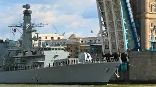 HMS SUTHERLAND arrives in LONDON