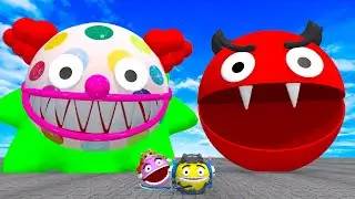 MS PACMAN & CLOWN, DEVIL PACMAN VS TWO HERO PACMAN FIGHTING IN POKEMON #1
