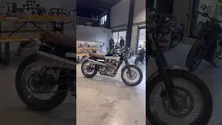 triumph scrambler customised vintage look #triumph #scrambler #motorcycle #bike #custom
