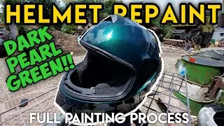 Helmet Repaint Dark Pearlized Green AIKKA PAINT (SUPER GLOSSY) | Moto 8Speed